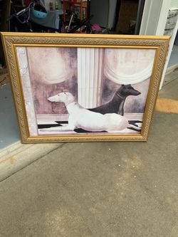Framed Wall Art With Elegant Trim: Black-and-White Dog
