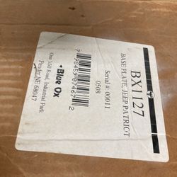 Blue ox #bx1127 Tow Bar Baseplate Fits Keep Patriot 2007-2010