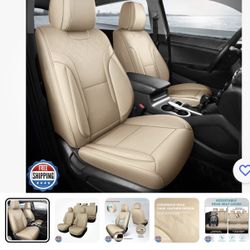 Feinepro Beige Car Seat Covers Full Set - Breathable Faux Leather Brand new - down from $185-240