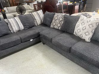 Sectional sofa grey 114”-90”