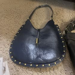 Navy blue And Good Horseshoe Handbag 