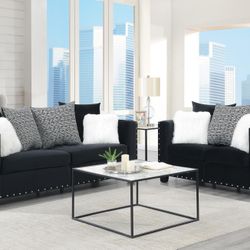 2pc BLACK SET SOFA LOVE SEAT GREY OR BLACK $1400 