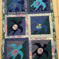 Baby Turtle Quilt Blue