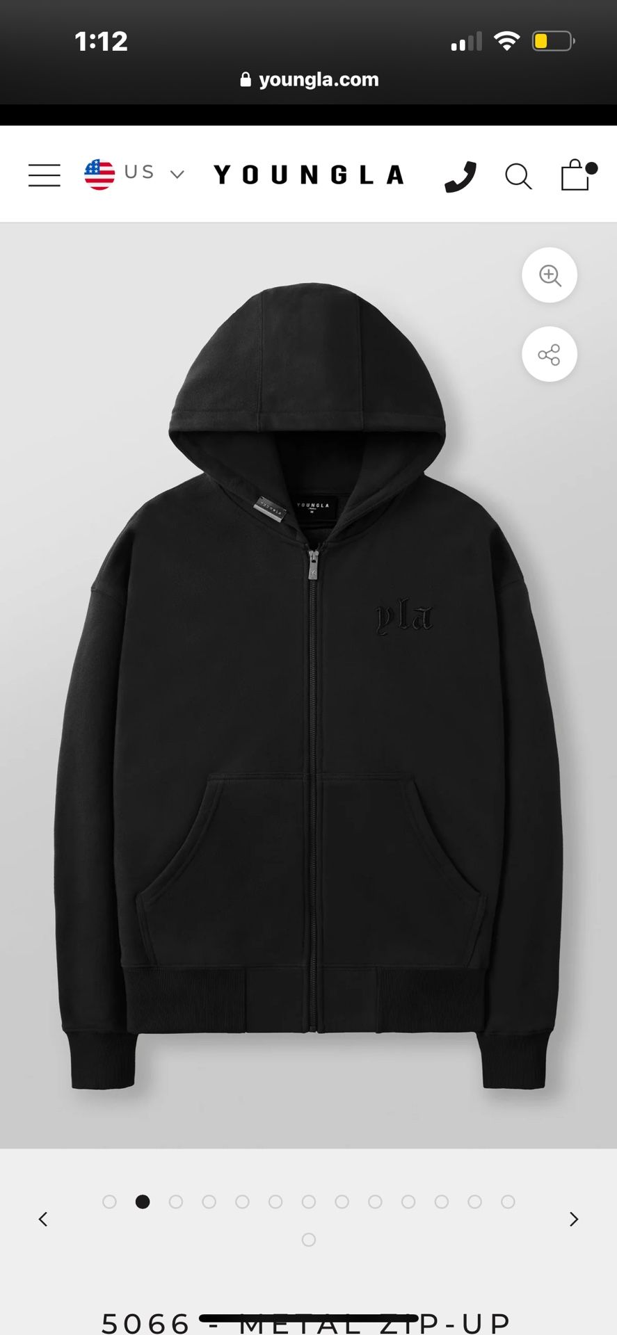 Youngla Zip Up Hoodie Size Xxl