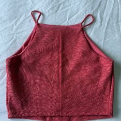 Women’s Cropped Top Bundle (3 Tops) – Orange-Red Textured, Blue Star Print & Red Floral Bandeau