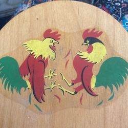 Hamburger presser from wood Roosters