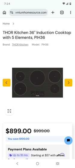 36 inch electric cooktop induction