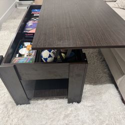 Modern Lift Top Coffee Table with Storage Shelf