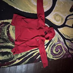 Jordan Red Full-Zip Hoodie | Jumpman Logo |Larger In Youth / Small In Adult Fit