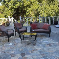 Full Furniture Set( 1 Bench, 2 Chairs, 1 Glass Table)