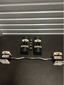 PowerBlock Pro EXP  Set (5-90lbs) - Adjustable Dumbbells and curl bar