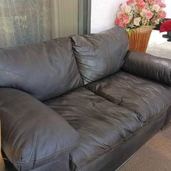 Black Faux leather loveseat