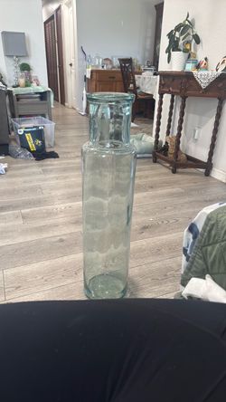 Tall glass vase