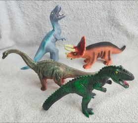 ✅️ Jumbo Size 4pc- 12" Soft Dinosaur Toddler Toy• Great Condition• $20firm
