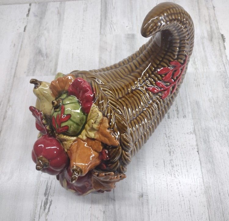 Chris Madden JCP Homes Fall Thanksgiving Ceramic Cornucopia Centerpiece