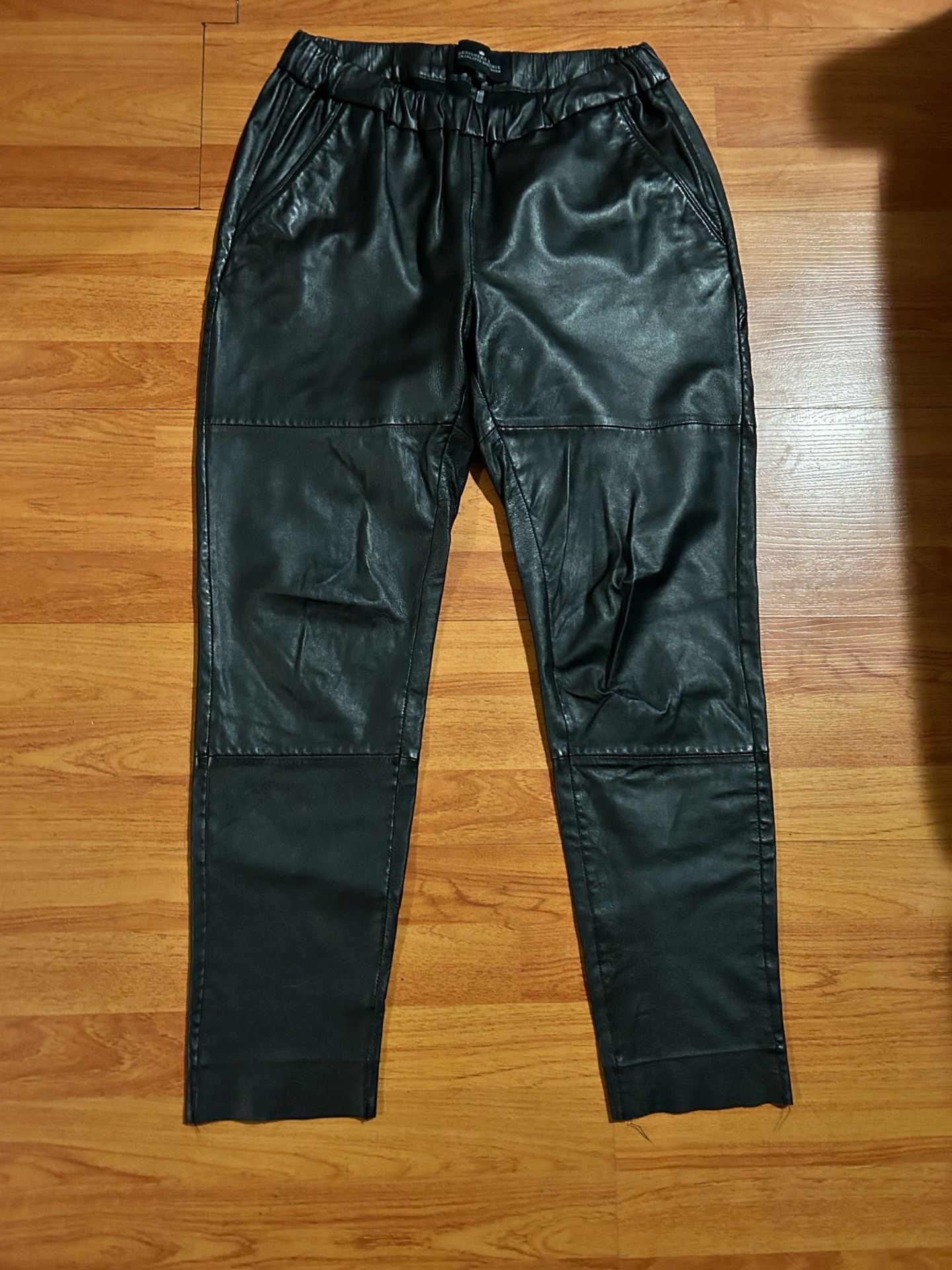 Black lambskin leather joggers by Designers Remix Charlotte Eskildsen, size M