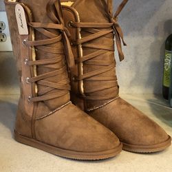 Amelia New Lace Up Faux Lace Boots Size 6
