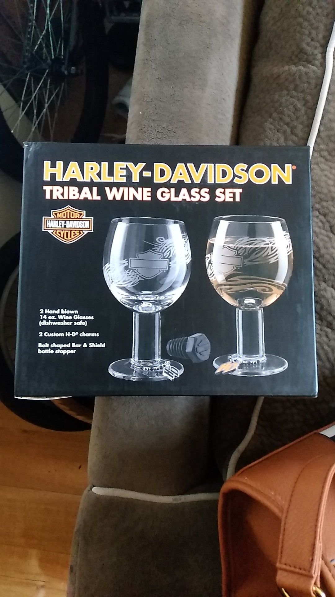 Harley Davidson wine glases