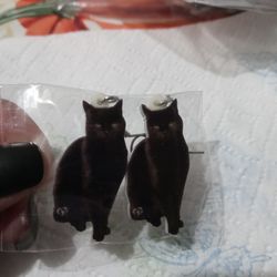 BRAND NEW BLACK CAT EARRINGS