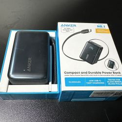 Anker Nano Portable Charger, 10,000mAh 45W Max Compact Power Bank, Travel Essential Phone Battery Pack with 2.3 ft InstaCord Retractable Cable for iPh