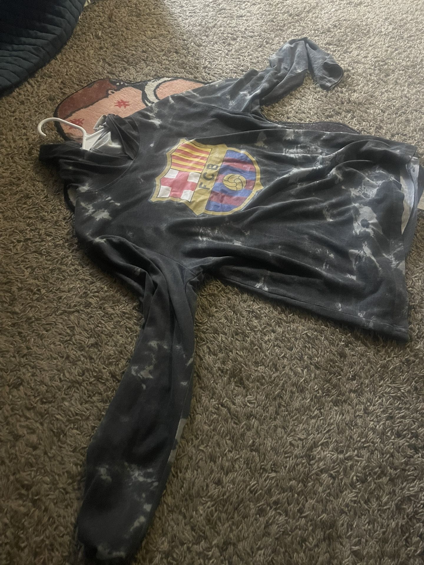 Black tie-dye Barcelona hoodie #sportswear