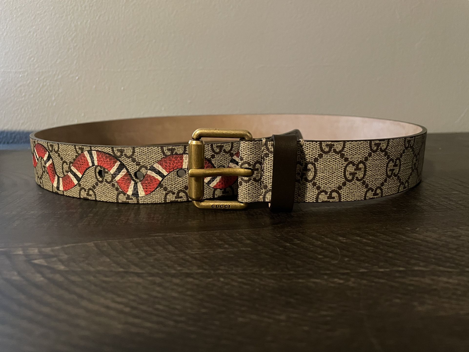 GG Supreme belt with Kingsnake print