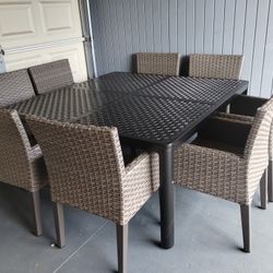 Outdoor patio table with 8 chairs