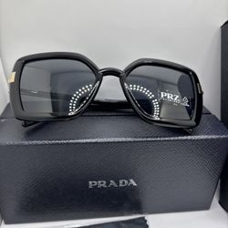 Prada Polarized Sunglasses SPR09W 1AB-5z1  54 20 140 Black Gold Butterfly Style