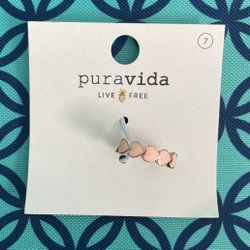 Brand New Puravida Pink And Rose Gold Heart Ring 