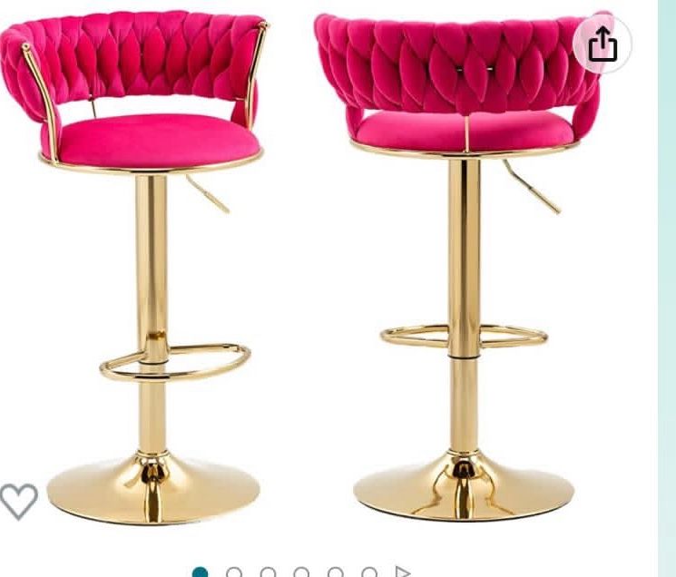 Two Pink Bar Stools 
