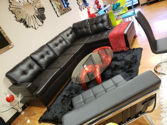 AVAILABLE SECTIONAL SOFA BLACK. $53 DOWN PAYMENT