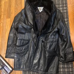 Leather Coat Large