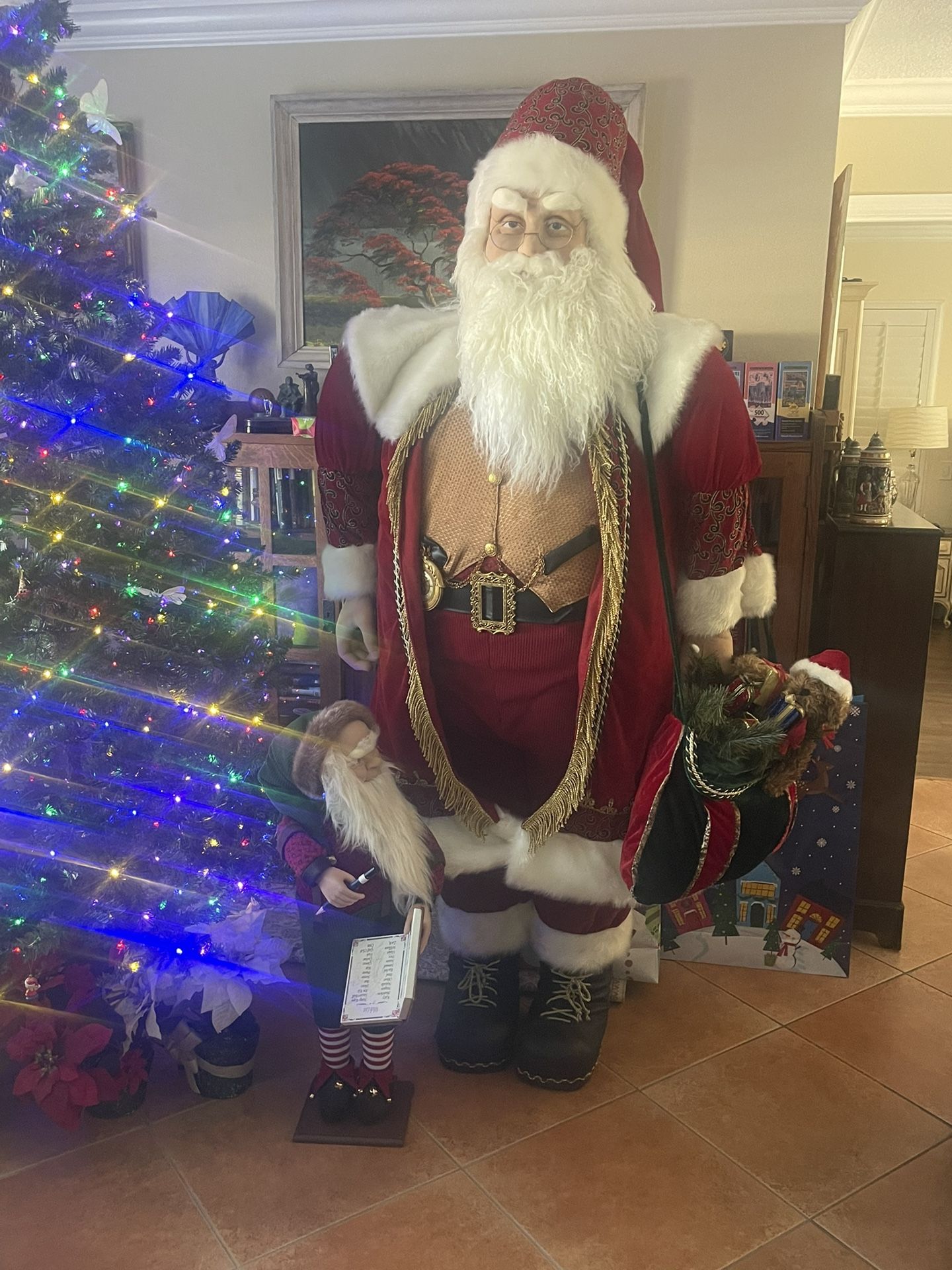 2007 Member’s Mark Life Size 80” Santa Claus And Elf