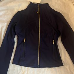 Black-Lulu lemon jacket with gold zipper
