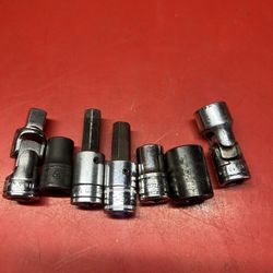 Snap On Tools   15.soket E14.E12.L 10.L3/8  Universal Joins Fu8A.  9/16