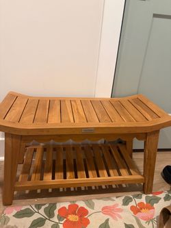 Small bench with beneath shoe rack option
