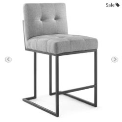 One Counter Stool. Gray And Black