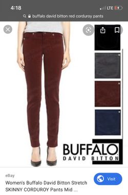 Women's Buffalo David Bitton Stretch SKINNY CORDUROY Pants Mid-Rise SUPREME, size 4