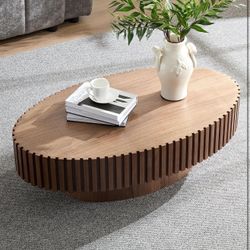 Solid Wood Oval Coffee Table