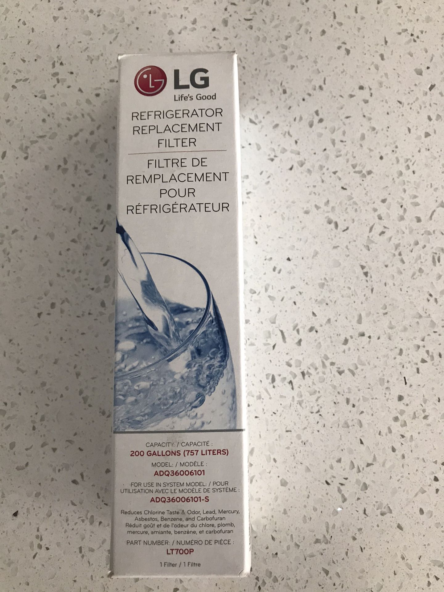 Genuine LGLT700P Refrigerator Water Filter