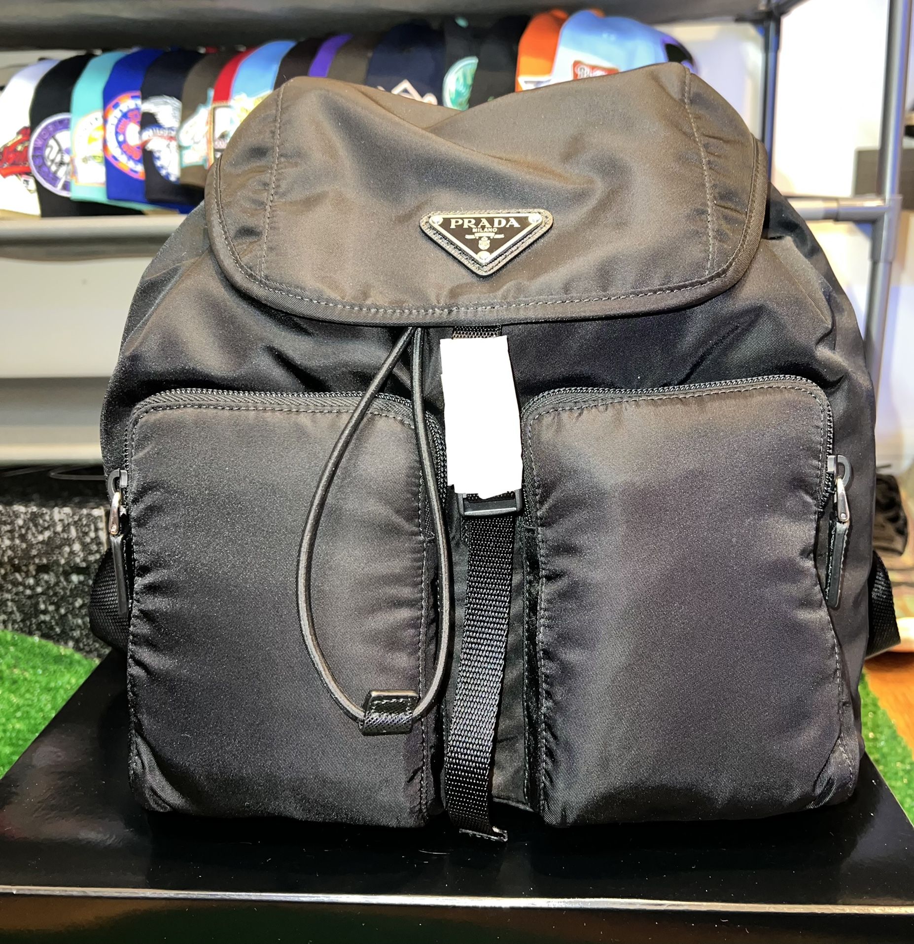 PRADA ZAINETTO UNISEX BLACK TESSUTO BACKPACK