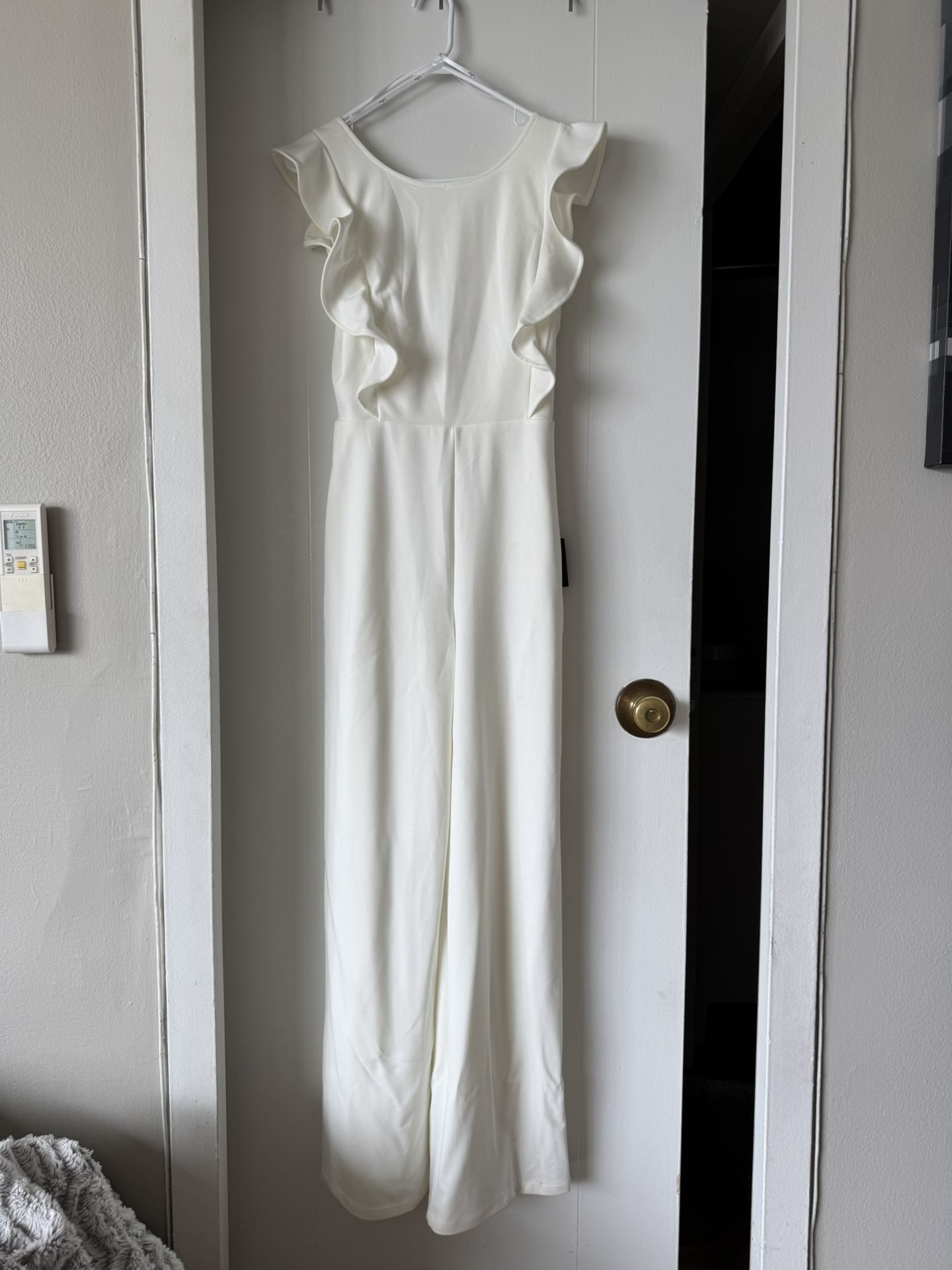 **Brand New, Chic White Bridal Jumpsuit**