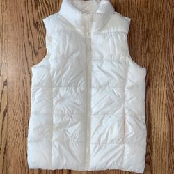 Old Navy Off White Puffer Jacket Vest 