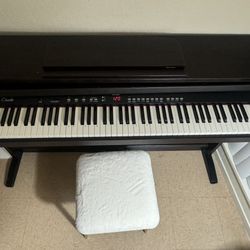 Wood Piano & Chair 