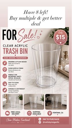 Clear trash can
