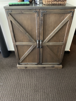 World Market Farmhouse Barn Door Wine Bar Cabinet