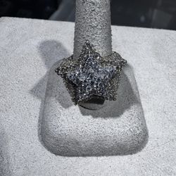14k 6 Carat Diamonds Mens Star Ring 