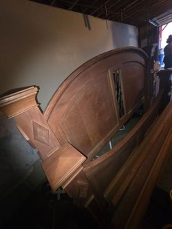 Wooden Bed Headboard and Footboard Set