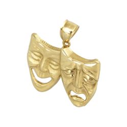 PENDANT CHARM YELLOW GOLD 10KT.  Theater  Masks