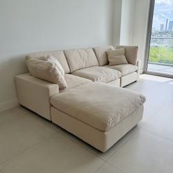 New Beige Sofa Cloud Couch Sectional